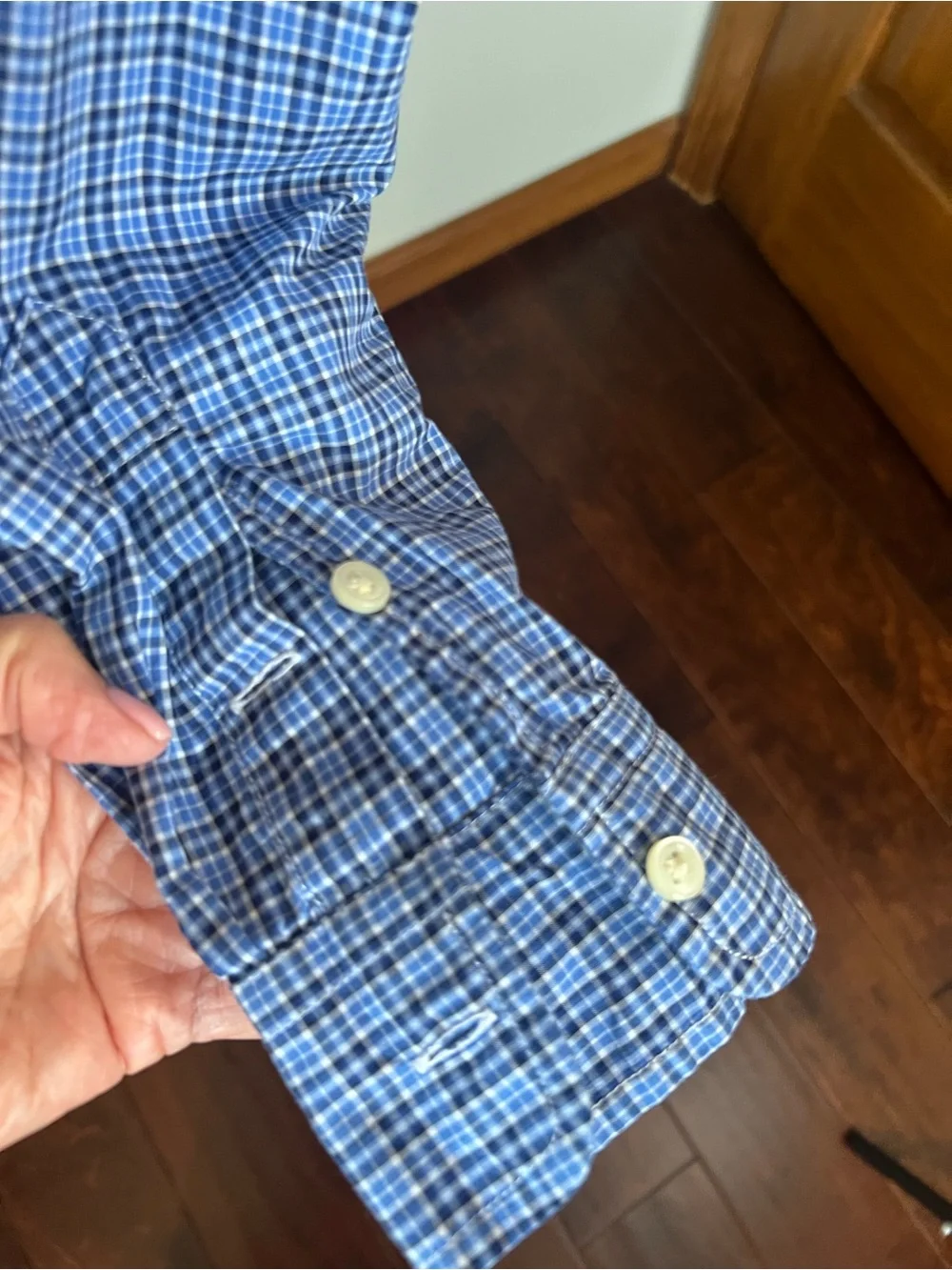 Ralph Lauren Boys Large 14-16 Blue Plaid Button Down Long Sleeve Cotton Shirt